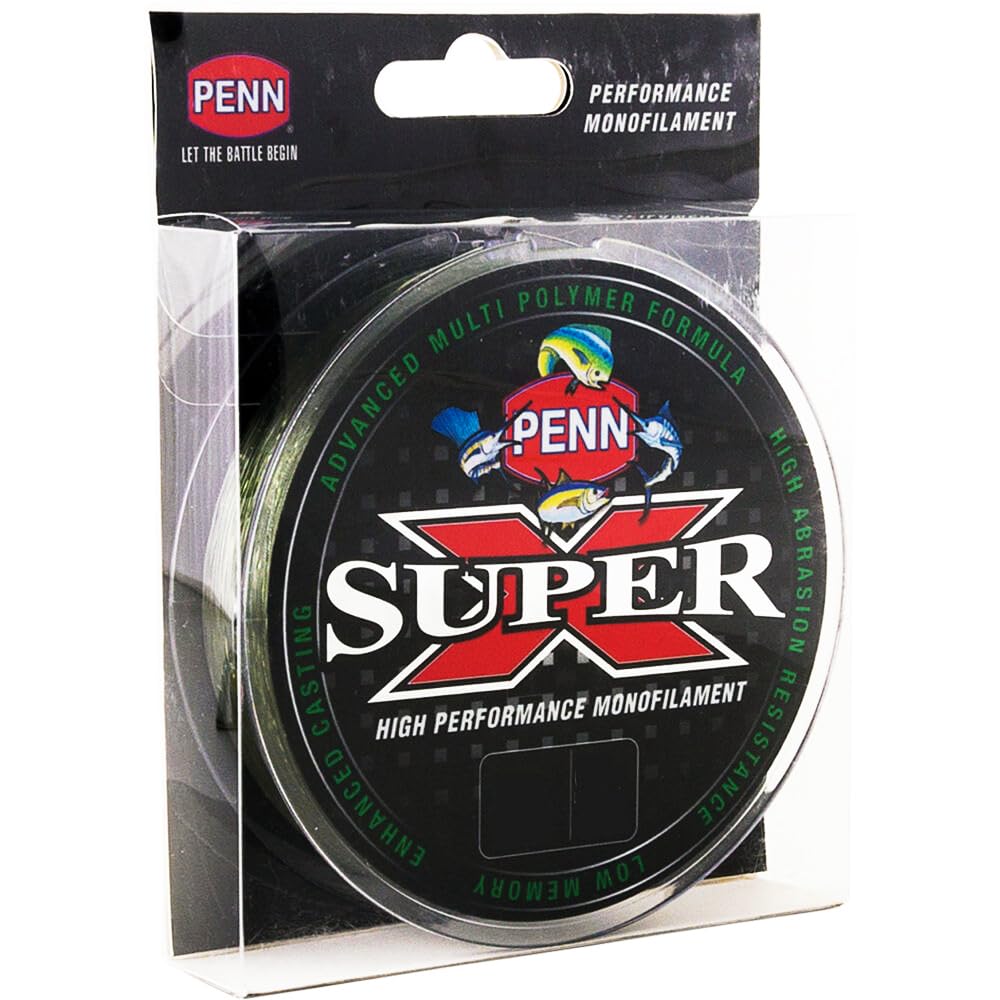 Penn Super X Monofilament no Memory Fishing line Colour Low vis Green Length 300 mtr. (6lbs - 0.23mm)