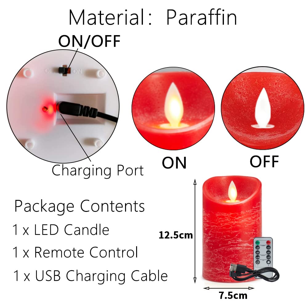 12 Bougies Rechargeables à DEL Avec Flammes Vacillantes Ambre Lumière| 12 Electronic