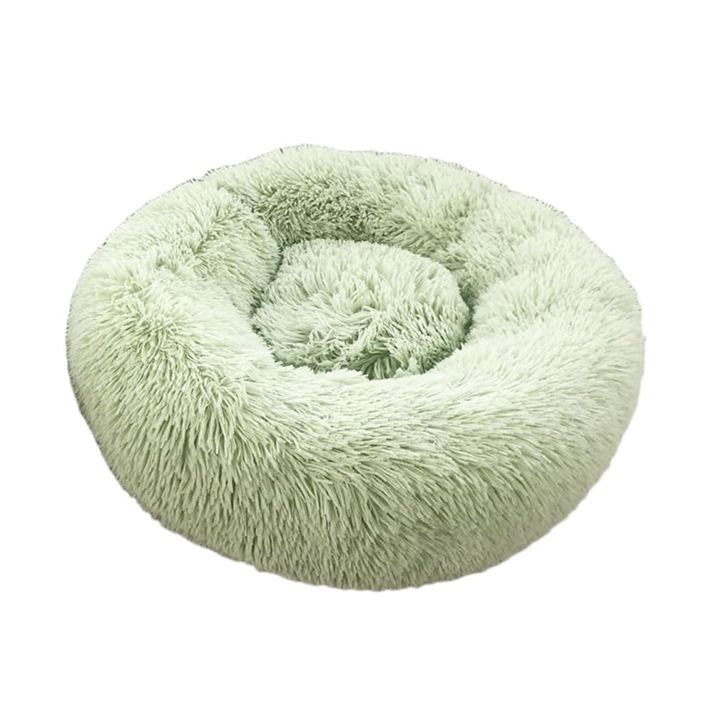 YOUCAI Puppy Bed for Medium Small Dogs Cats Non-Slip Bottom Fluffy Calming Kitten Bed for Small Dog and Puppy Plush Cuddler Pet Bed Round Plush Dog Bed,Green1,120cm