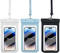 Vista 1 de Bolsa impermeable para teléfono móvil, color azul, adecuada para varios modelos de iPhone, excelente calidad sin afectar el control táctil