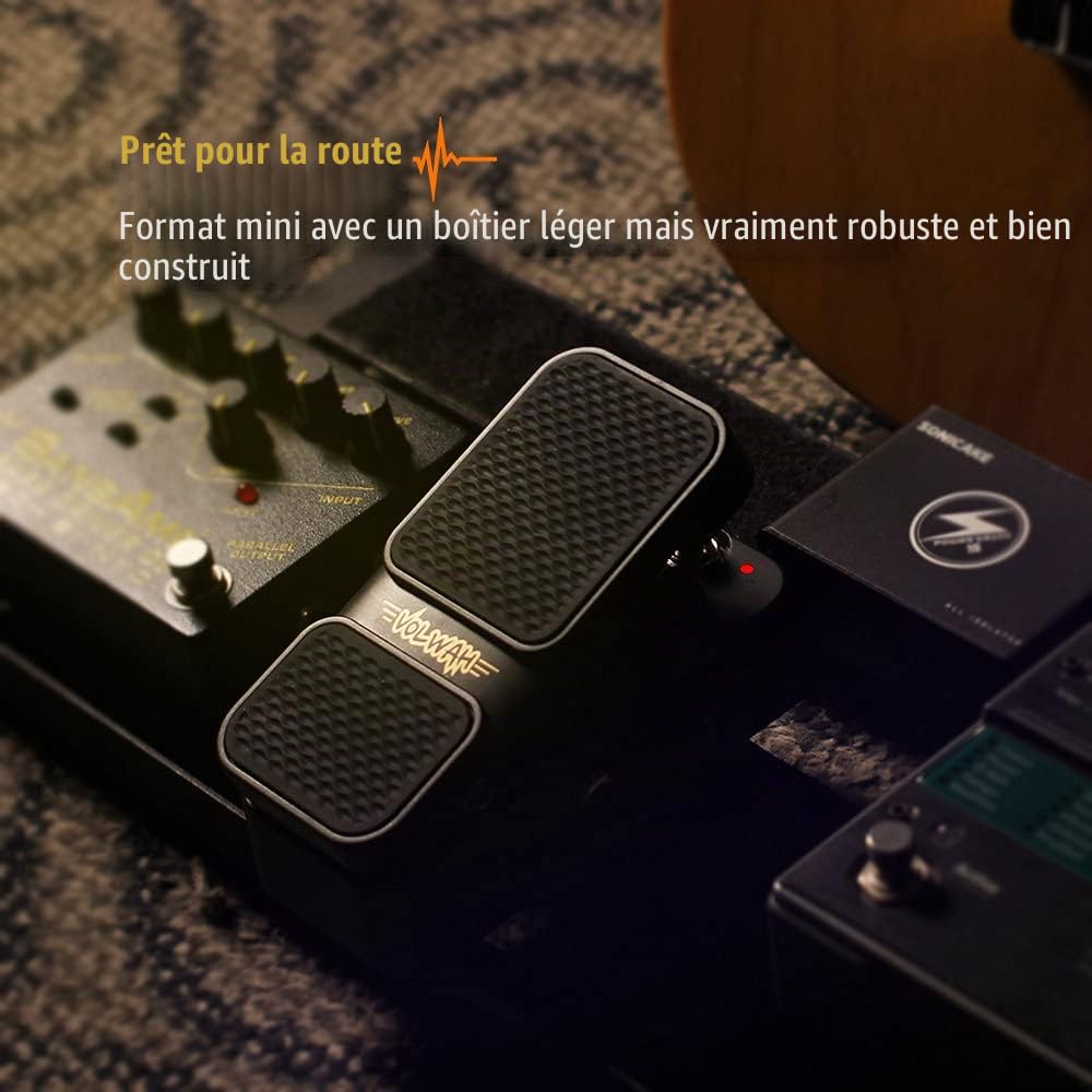 SONICAKE Mini pédale d'effet de volume Wah active pédale d'expression 2 en 1 VolWah