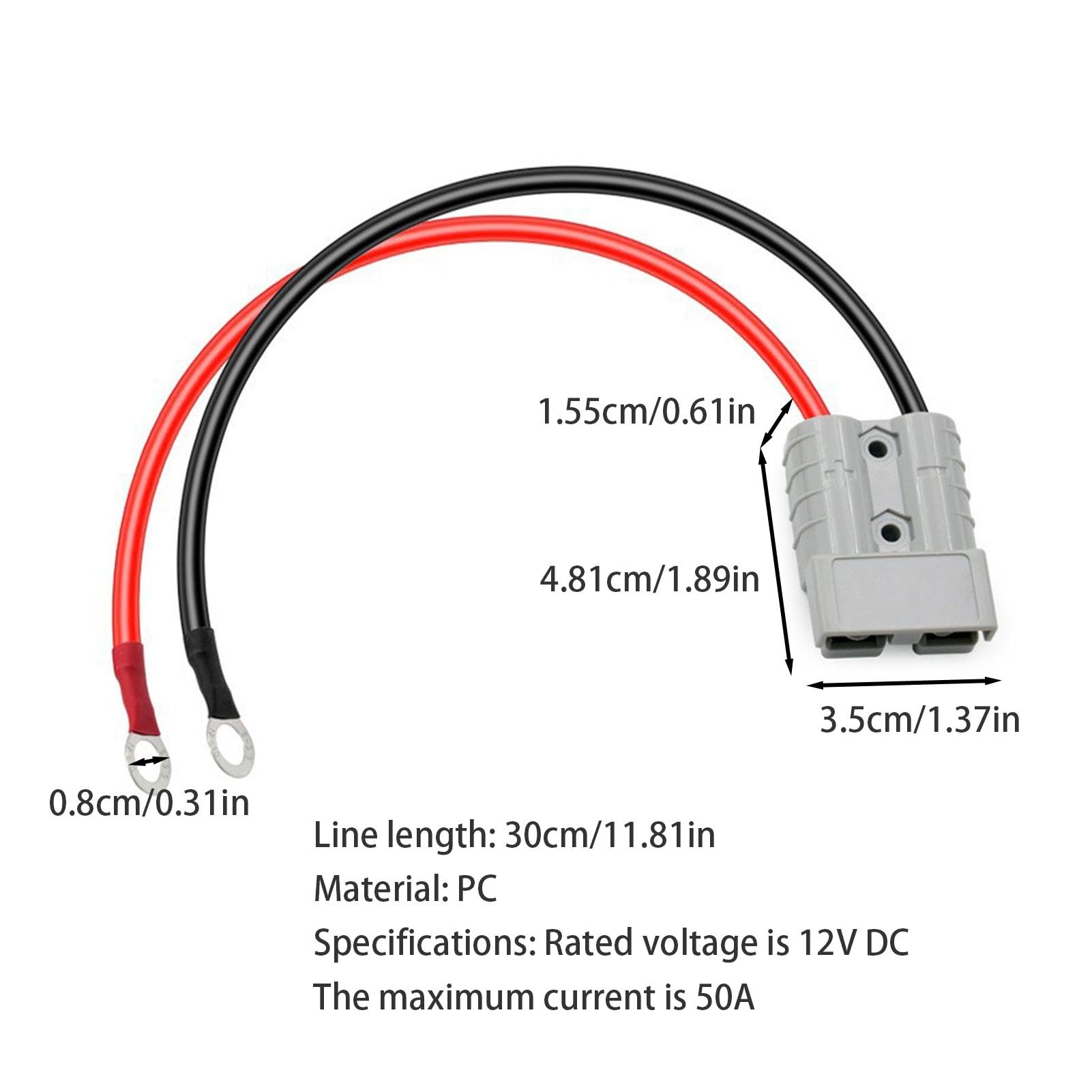 Connecteur Batterie 50A - Lot De 6 Pièces Grises - Compatible Câbles AWG 10/12 - Pour Voiture, Bateau, Onduleur