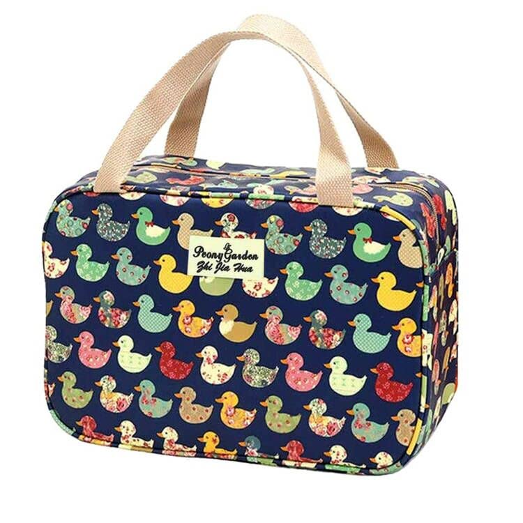 Large Makeup Bag Toiletry Bag for Women Make Up Bag Cosmetic Bag Toiletries Bag Brush Bags for Traveling (Navy Duck) - Main Image