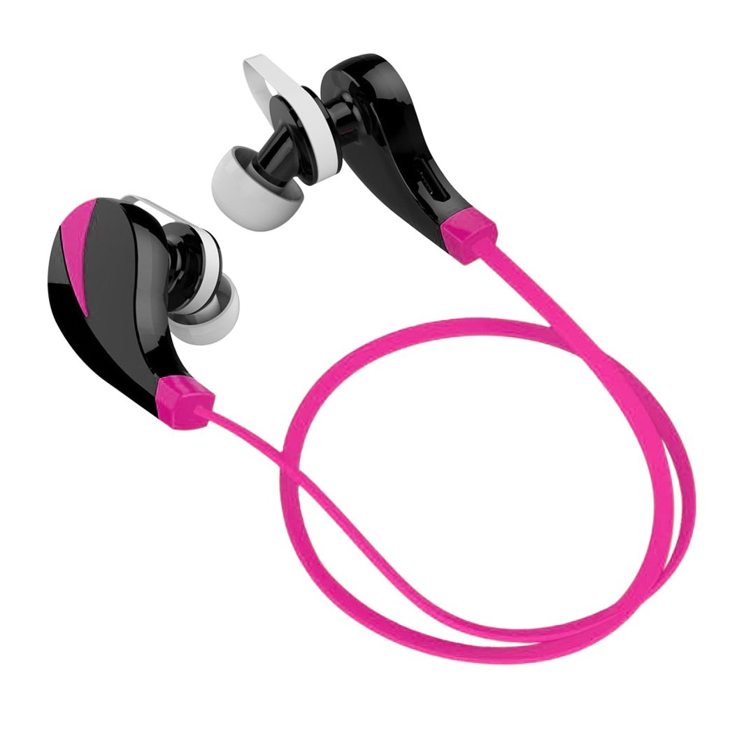 HD Stereo Bluetooth Wireless Earphones With Microphone For Phone Calls (Pink)