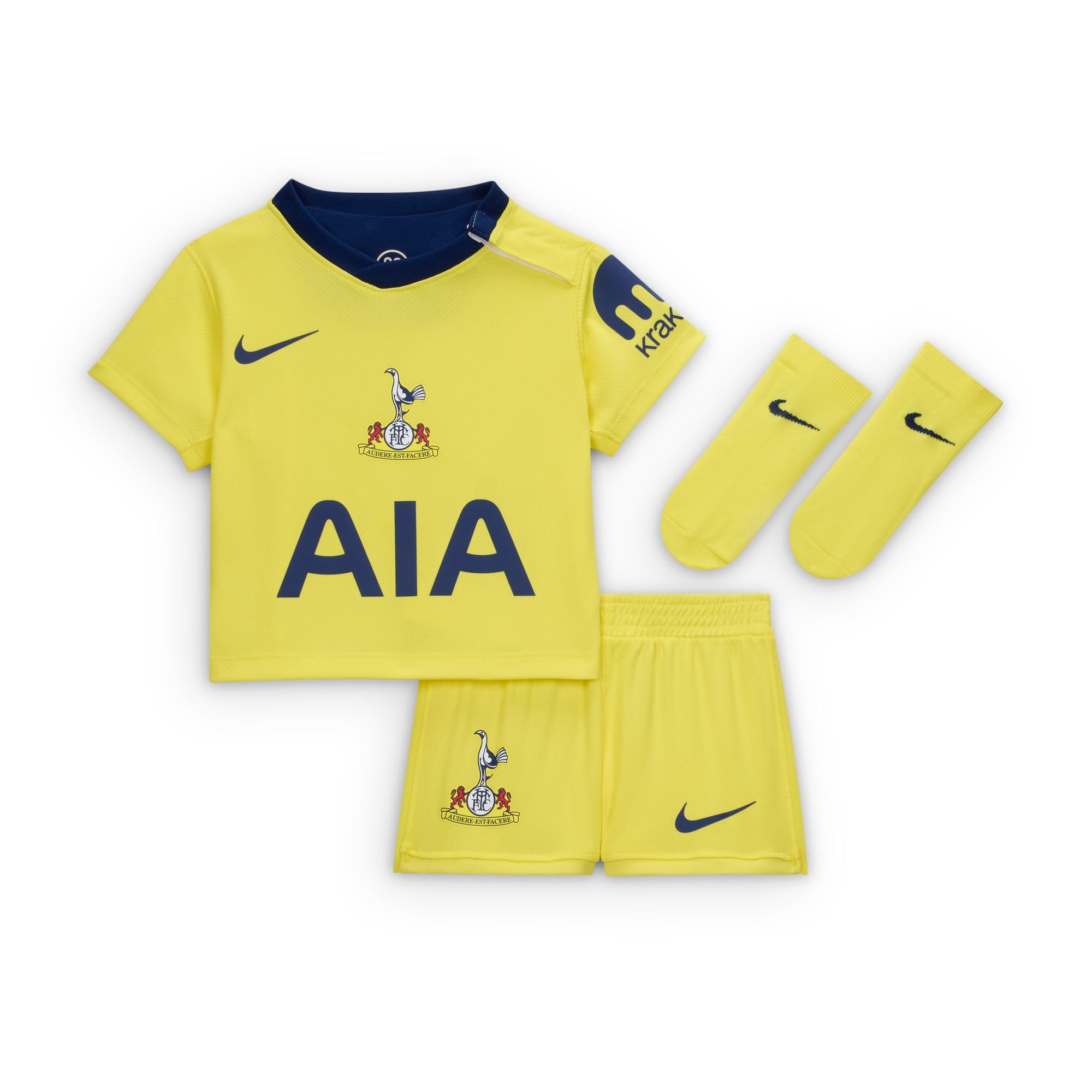 Tottenham Hotspur 2025/26 Stadium Third Nike Total 90 trzyczęściowy zestaw repliki koszulki piłkarskiej dla niemowląt i małych dzieci, HM3262