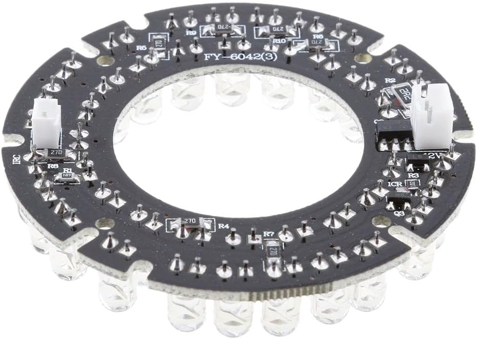 jojomis 42 LEDs 850nm IR Infrared Board Round Plate 90 Degrees for