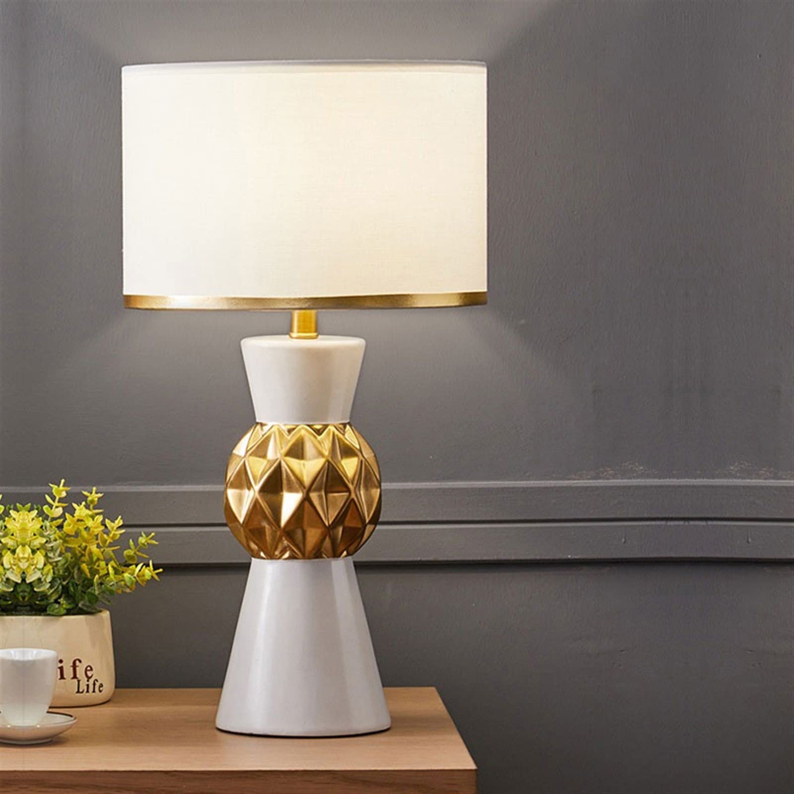 LUCBEI Lampe de Table Lampe de Table en céramique Moderne de Luxe Simple Lampe décorative intérieure Chaude Chambre éclairage de Nuit Lampe de Chevet Lampe Chevet (Color : B)
