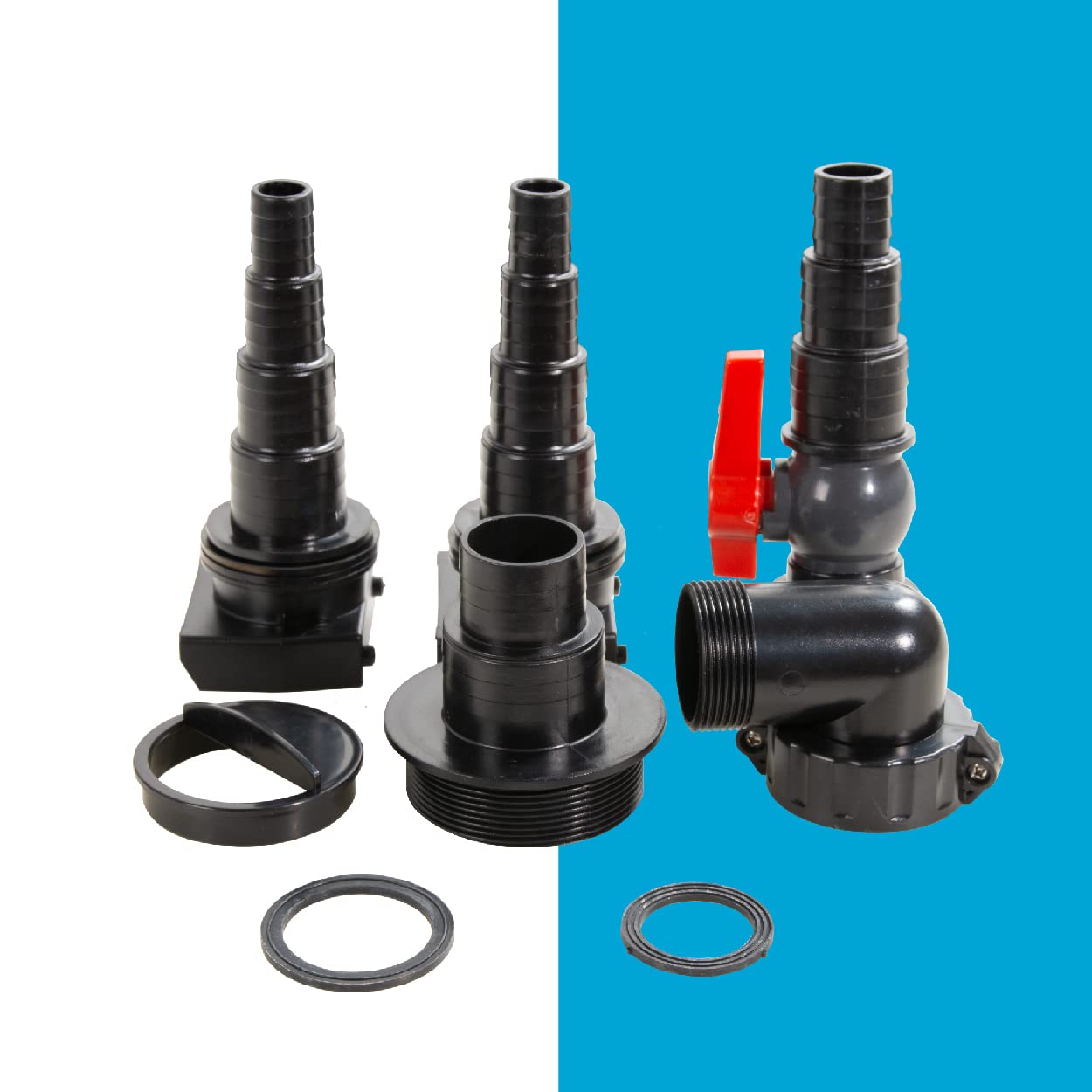 AquaForte MBF-550 Mehrkammerfilter, Größe 69*52*40 cm, Max. Teichkapazität 24 m³ ohne Fische, Max. Durchfluss 12 m³/h, Einfach zu installieren und zu reinigen, Geeignet für verschiedene Filtermedien