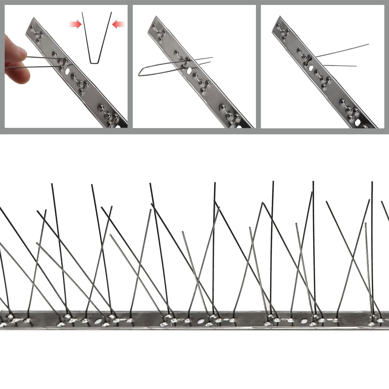 Niederberg Metall Pigeon Spikes, 6 Metre Stainless Steel Bird Spikes for Pigeons with 216 Spines - Image 4
