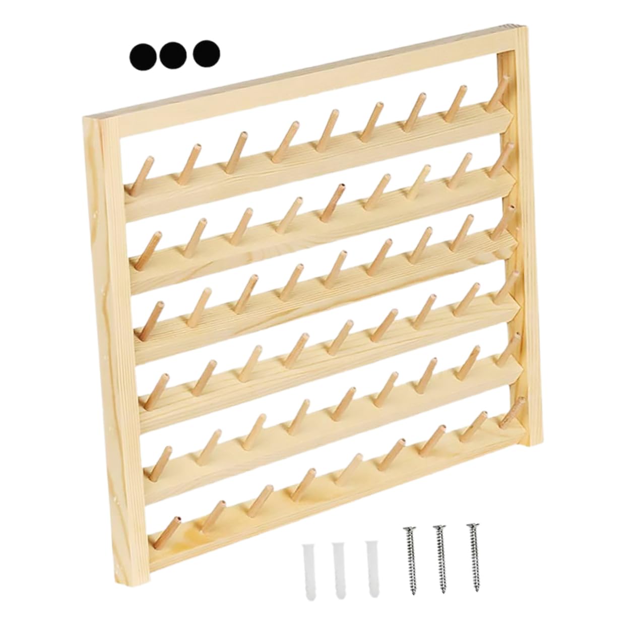 Porte-Bobine de Fil en Bois Mural, Rangement pour Couture, 54 Axes