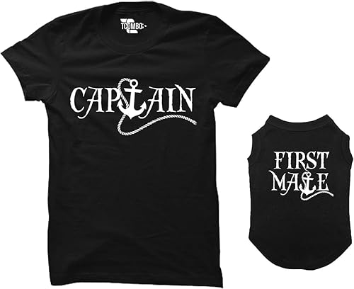 Miniatura 5 de CaptainFirst Mate - Camisa a juego para perro y dueño (azul marino, XL para hombreperro mediano)