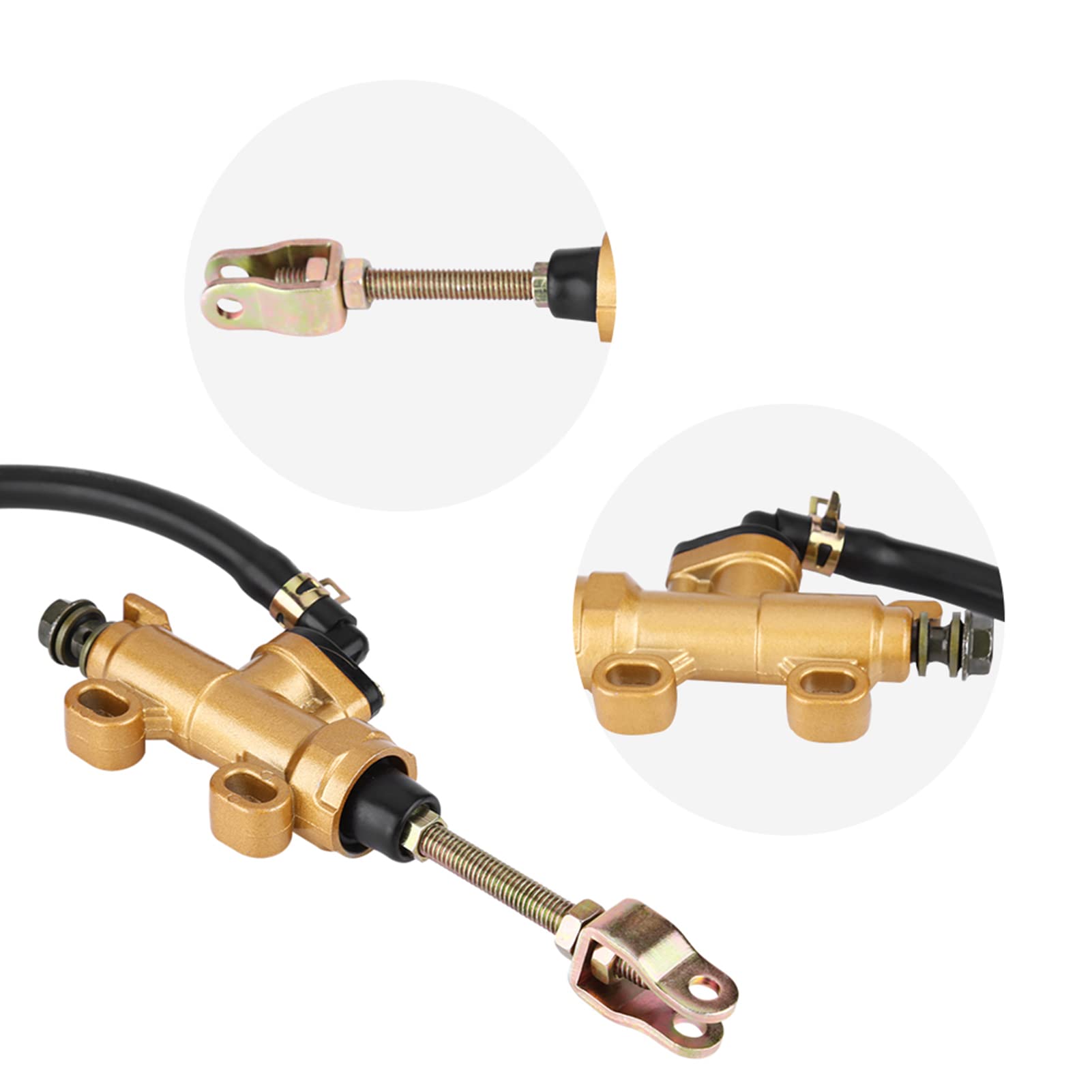 Keenso Cylindre de Pompe de Frein Arrière,Pompe Hydraulique Maître-Cylindre de Frein Arrière avec Réservoir pour Moto Dirt Bike ATV Universel