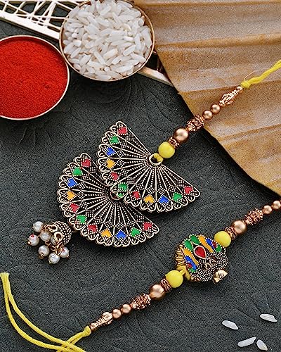 Image of Dry Fruits Combo Pack Rakhi Gift Hamper Bhaiya Bhabhi Rakhi Set Rakhi For Bhabhi Lumba Rakhi Set Small Pet Jars Pack Of 4 Dry Fruits Cashew Walnut Almond Pista Yellow Bhaiya Bhabhi Rakhi Set