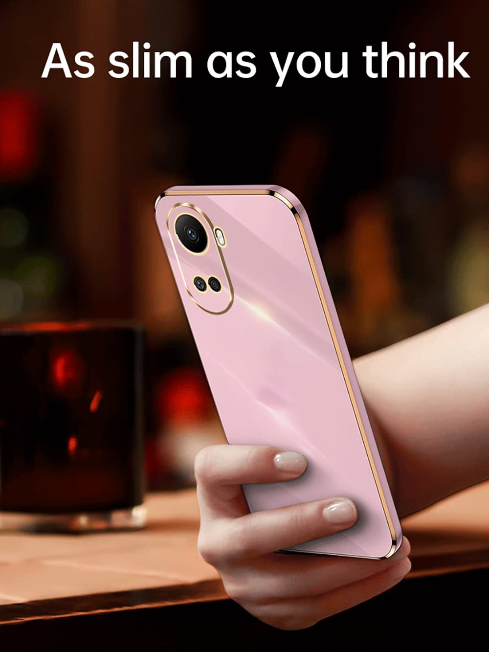 JIAFEI Custodia per Huawei Nova 10 SE, Dorato Bordo Placcatura Design TPU Silicone Cover Protettiva. Blu