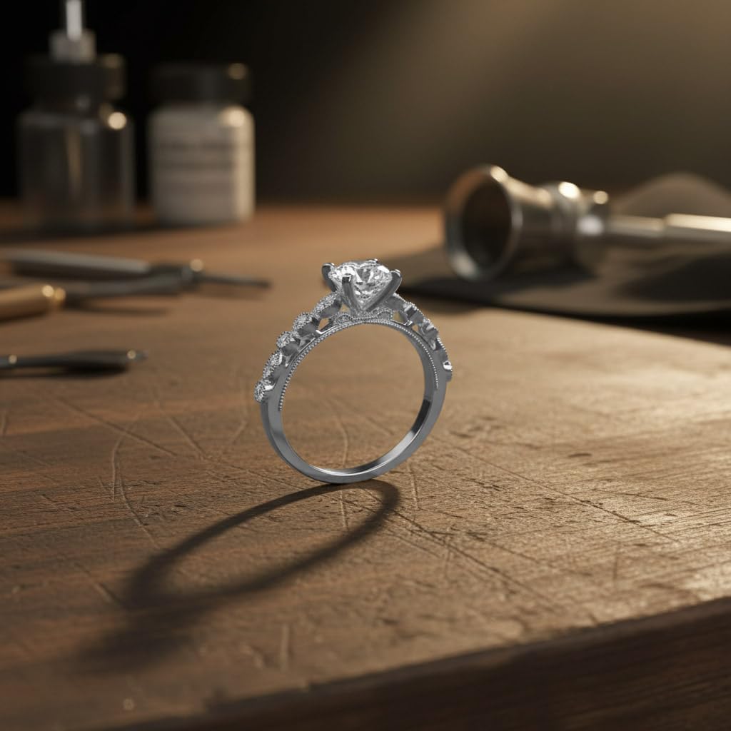 1 Carat Diamond Engagement Ring in 14K Solid Gold