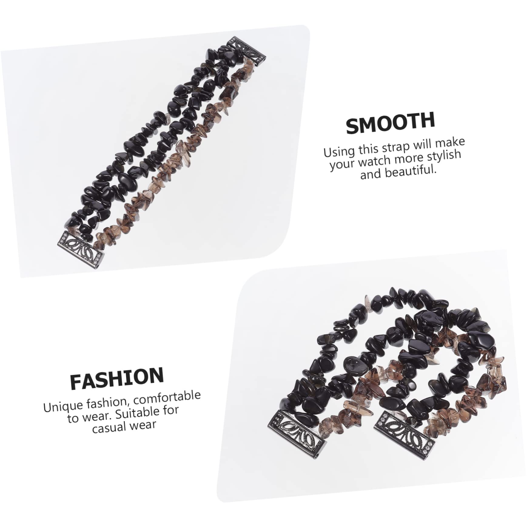 Hemobllo 2 Pièces Bracelet Bracelet Élastique De Montre Ceinture Délicate Montres Reloj Inteligente En Pierre Naturelle Respectueux De La Peau