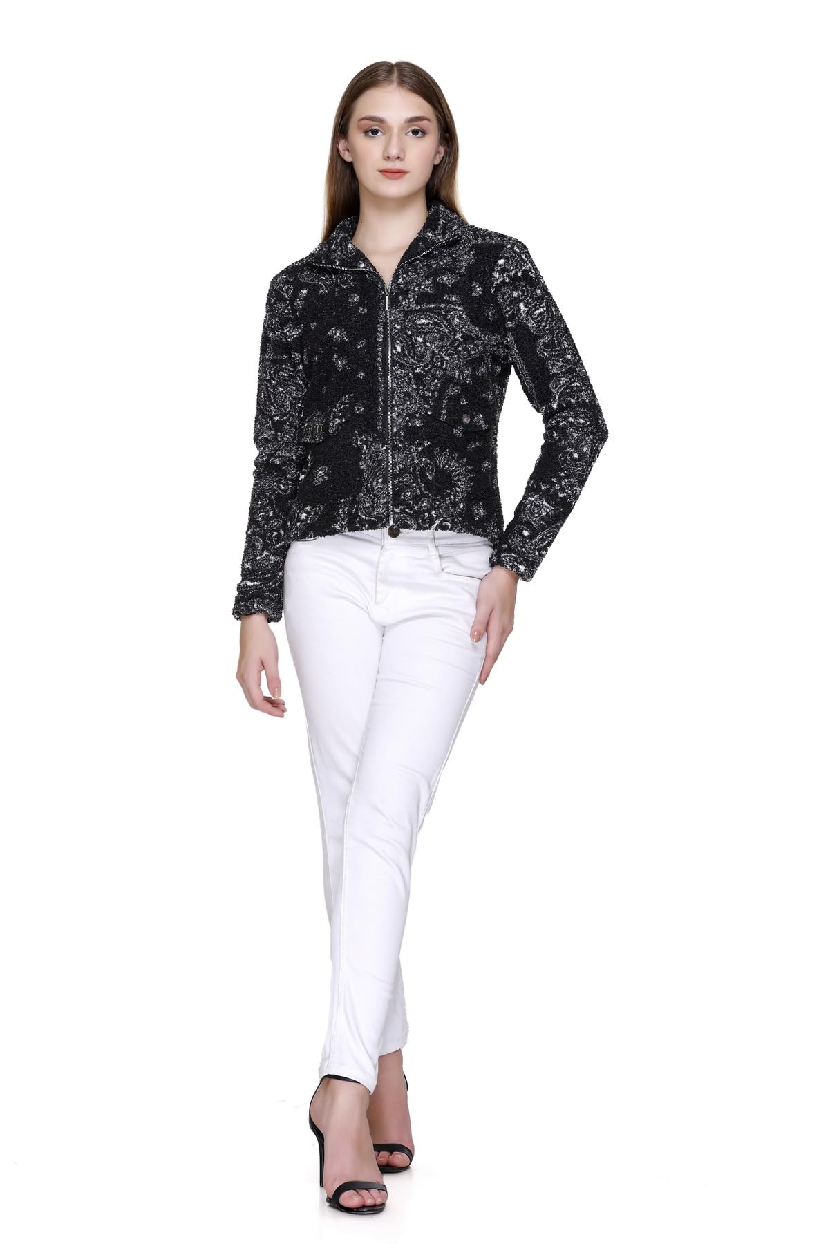 DIONA Imported Printed Fur Jacket For Women