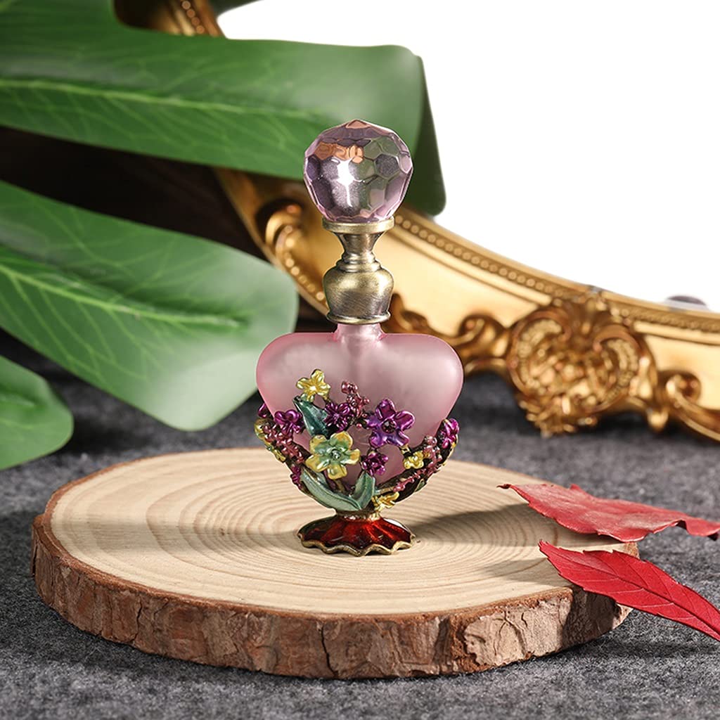 Amazon.co.jp: アンティーク香水の飾り瓶 ピンクのハート型の香水瓶空