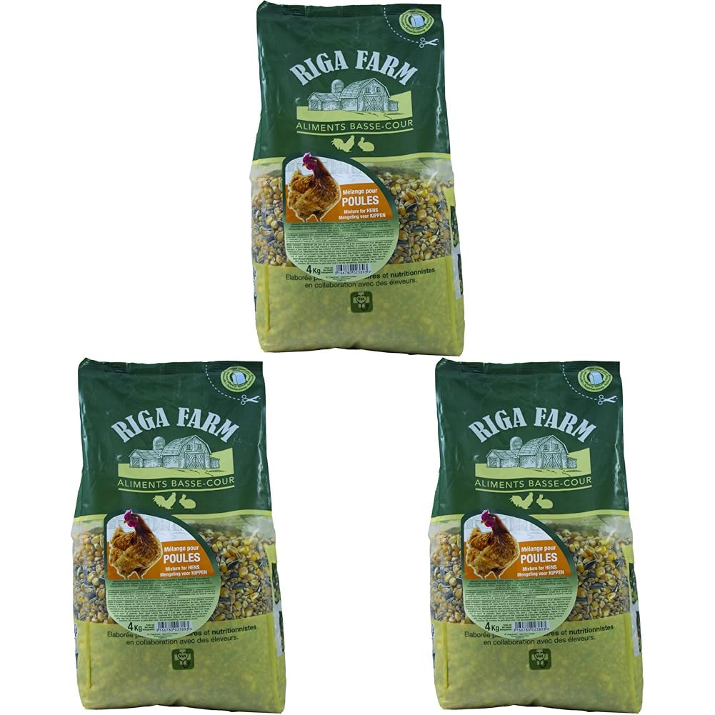 Riga 4 kg Hühnermischung (Verpackung kann variieren) (Packung mit 3)