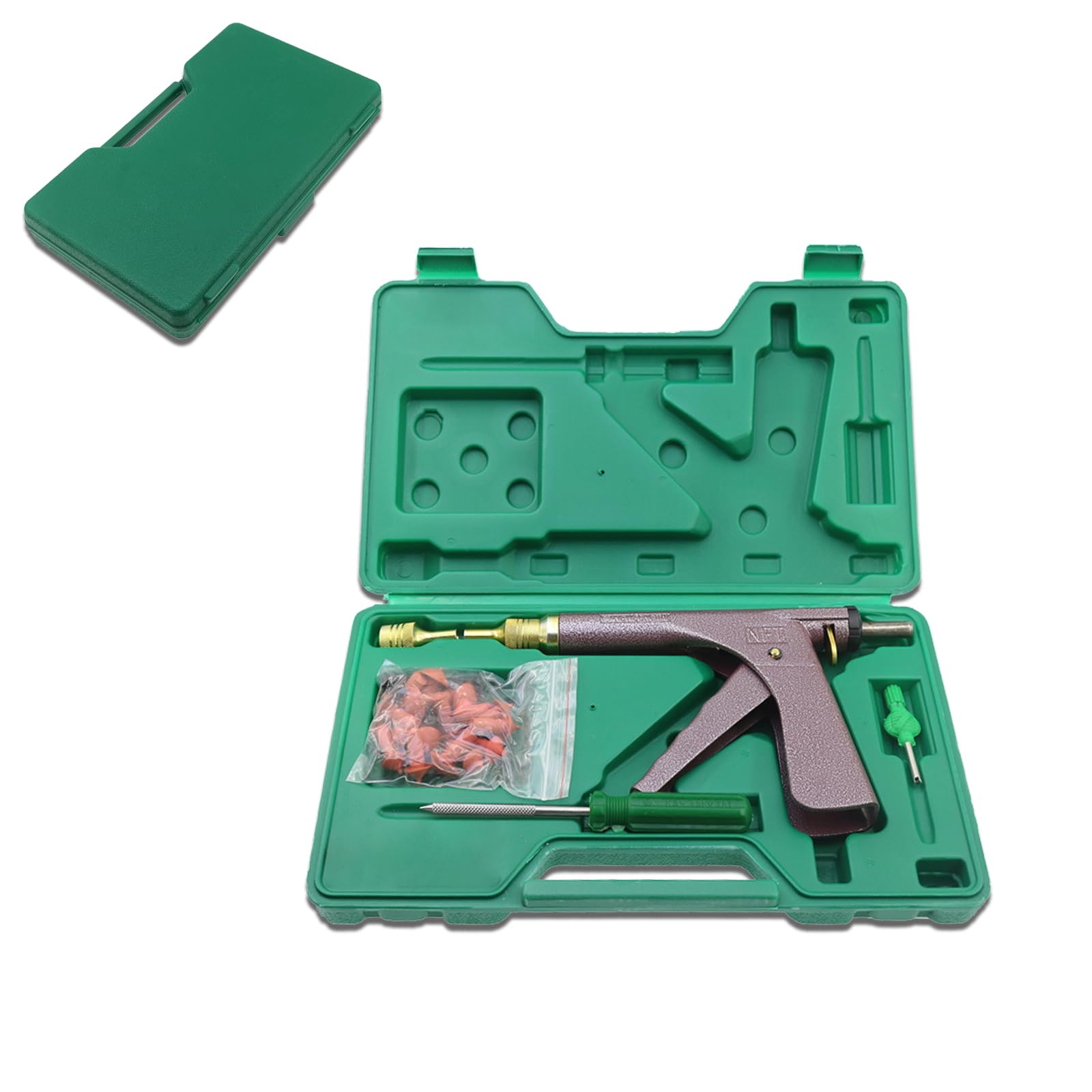 Kit de reparación de neumáticos sin cámara, herramientas de extracción de válvulas de pinchazos con tapones de hongo para camión, RV, Jeep, ATV, tractor, remolque, etc. Ajustable cuatro (negro)
