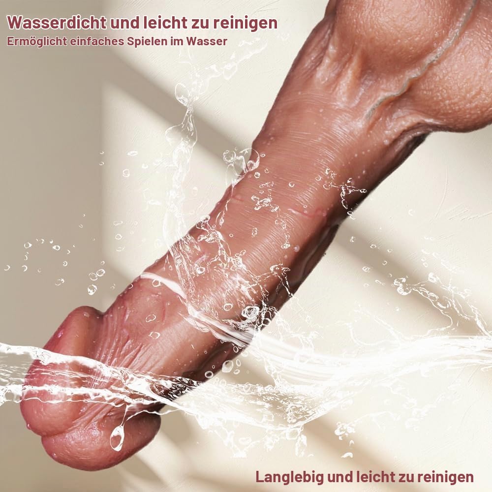 Kuaecr Extra Langer Flexibel Silikon Realistischer Riesendildo Analdildo Weichen Monster Dildo mit Echten Venen Hoden Starkem Saugnapf Perfekter Big Penis Erotisch Sexspielzeug für Frauen Männer(L)