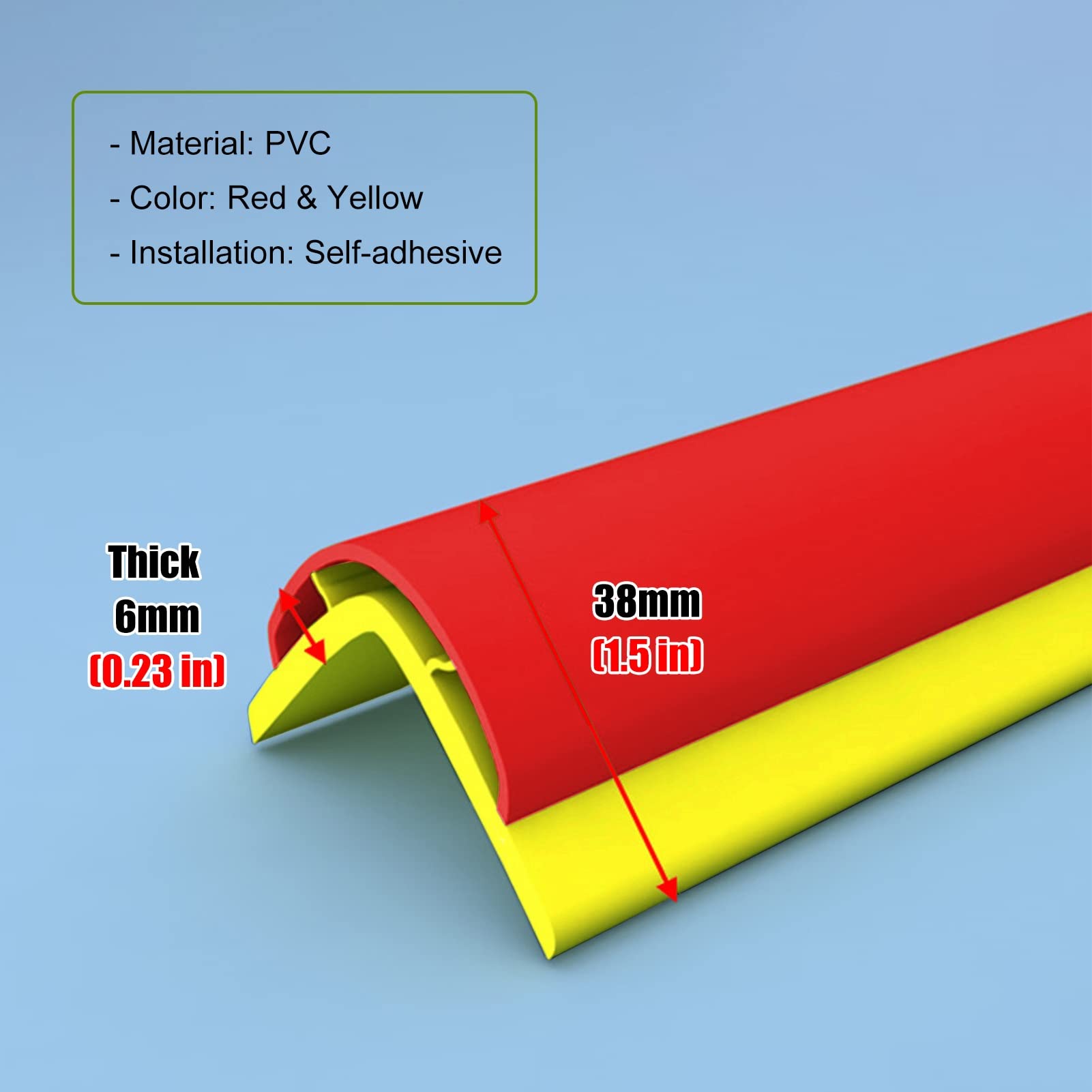 Paraspigoli Muro Garage Paraspigoli Paraspigoli Per Garage/officine/magazzini, Striscia Di Protezione Della Parete Di Sicurezza Per La Scuola Materna Della Scuola Materna, Rosso Giallo ( Size : 1.5m )