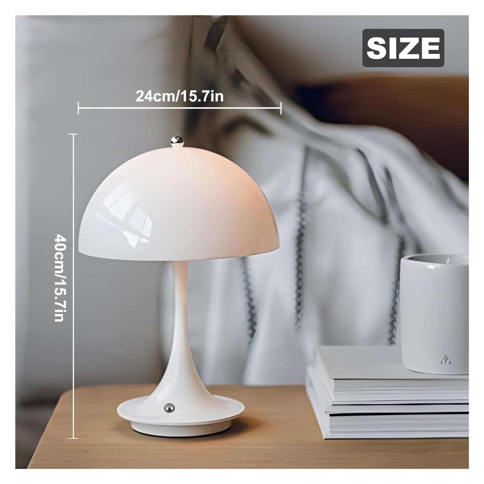 Lampada da tavolo a LED ricaricabile con controllo touch, 3 livelli di luminosità, design retrò, wireless e portatile, per comodino e soggiorno
