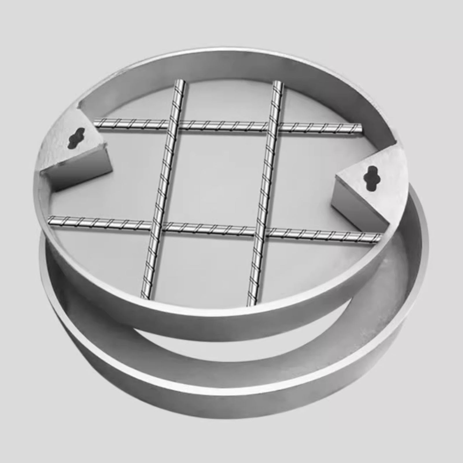 Generico Coperchio Invisibile a Incasso in Acciaio Inox per pozzetto di ispezione e Accesso alla Fossa settica – Coperchio Resistente per vialetto, Cortile, Prato, Giardino e marciapiede, Diametro 45