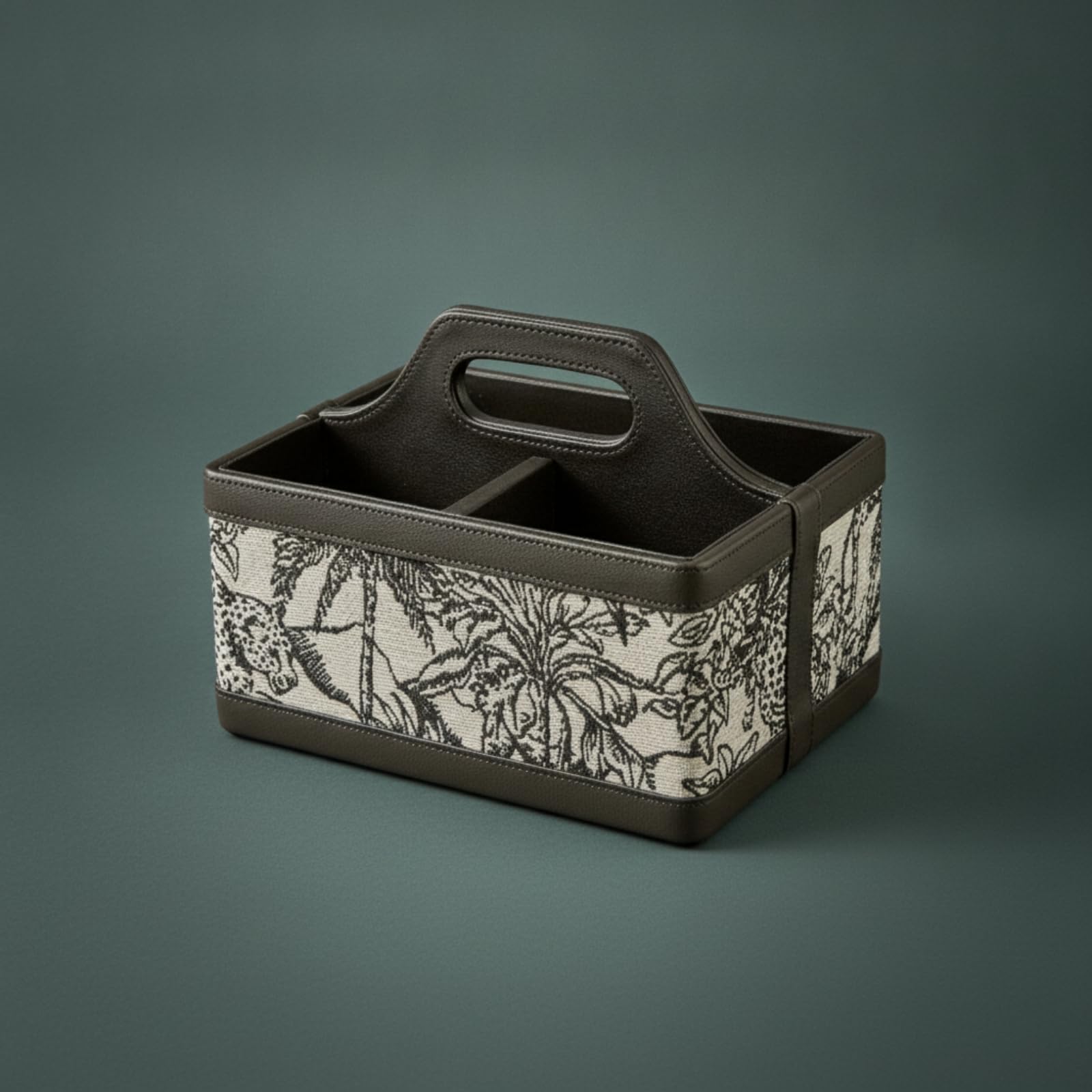 Schreibtisch-Organizer mit fächern multifunktional aufbewahrungsbox mit tragegriff geteilt aufbewahrungsbox fächern für schminktisch, Schwarz, Modern Und Schlicht