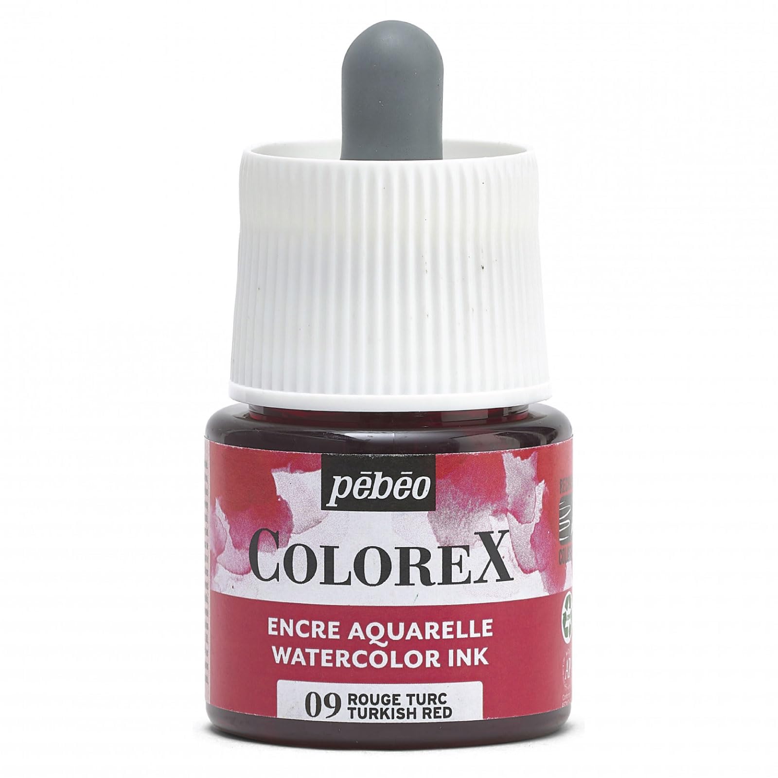 Pébéo - Colorex 45 ml Turkish Red Ink – Colorex Watercolour Ink Pébéo – Velvety Red Ink – Multi-Tool Drawing Ink for All Media – 45 ml – Turkish Red
