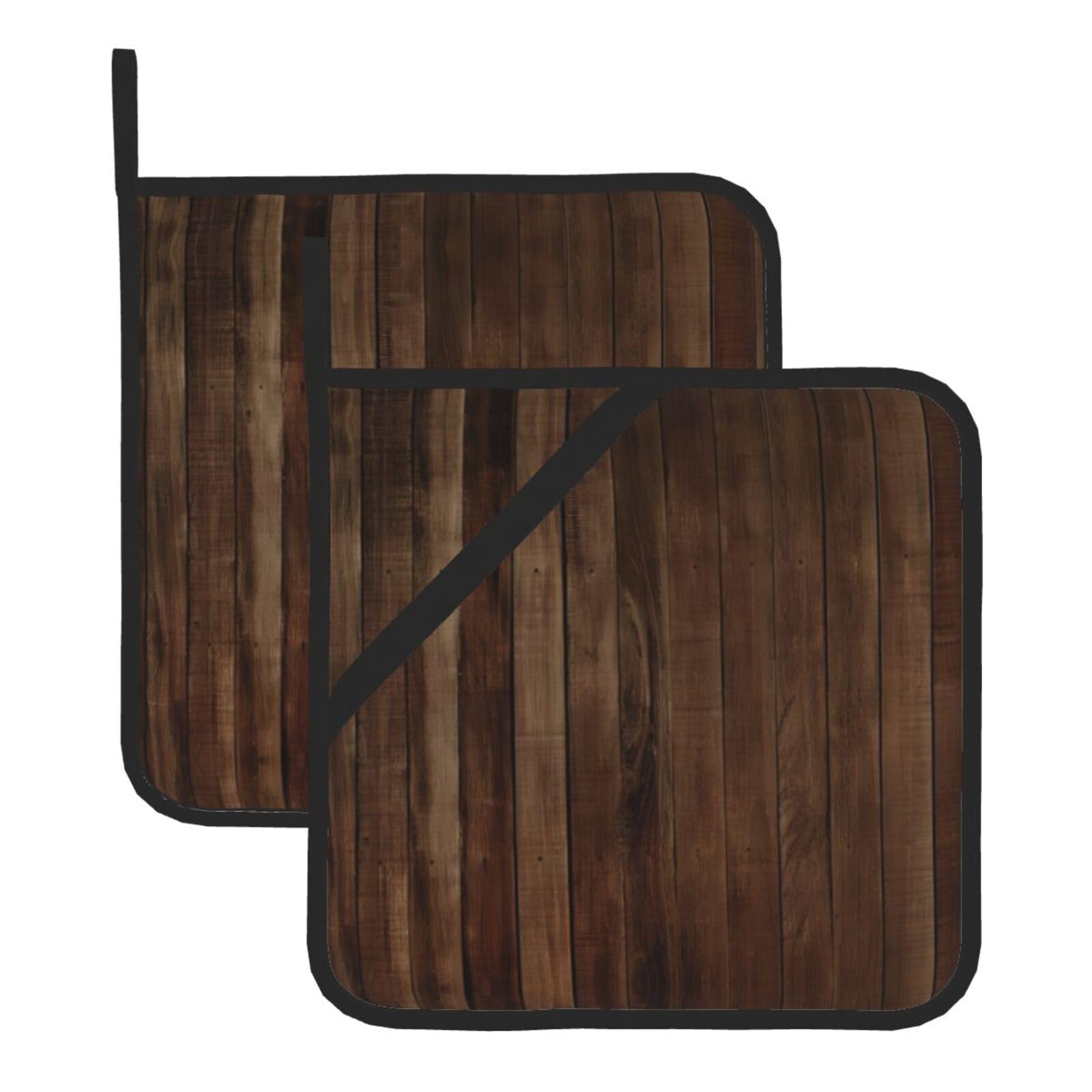 YYHWHJDE Board Prints Square Hot Pads for Kitchen Counter - Waterproof Pot Holders with Hanging Loop, Durable Trivets for Microwave Oven - 2 Pack