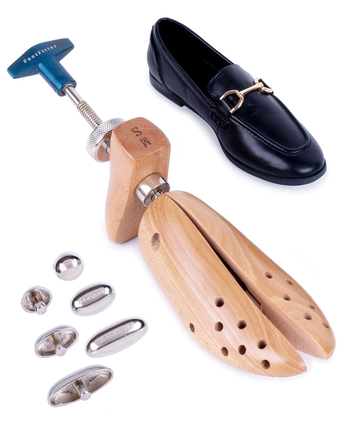 FootFitter Professioneller 2-Wege-Schuhspanner für Länge und Breite, buchenholz, Women's Large (US 9.5 - 12)