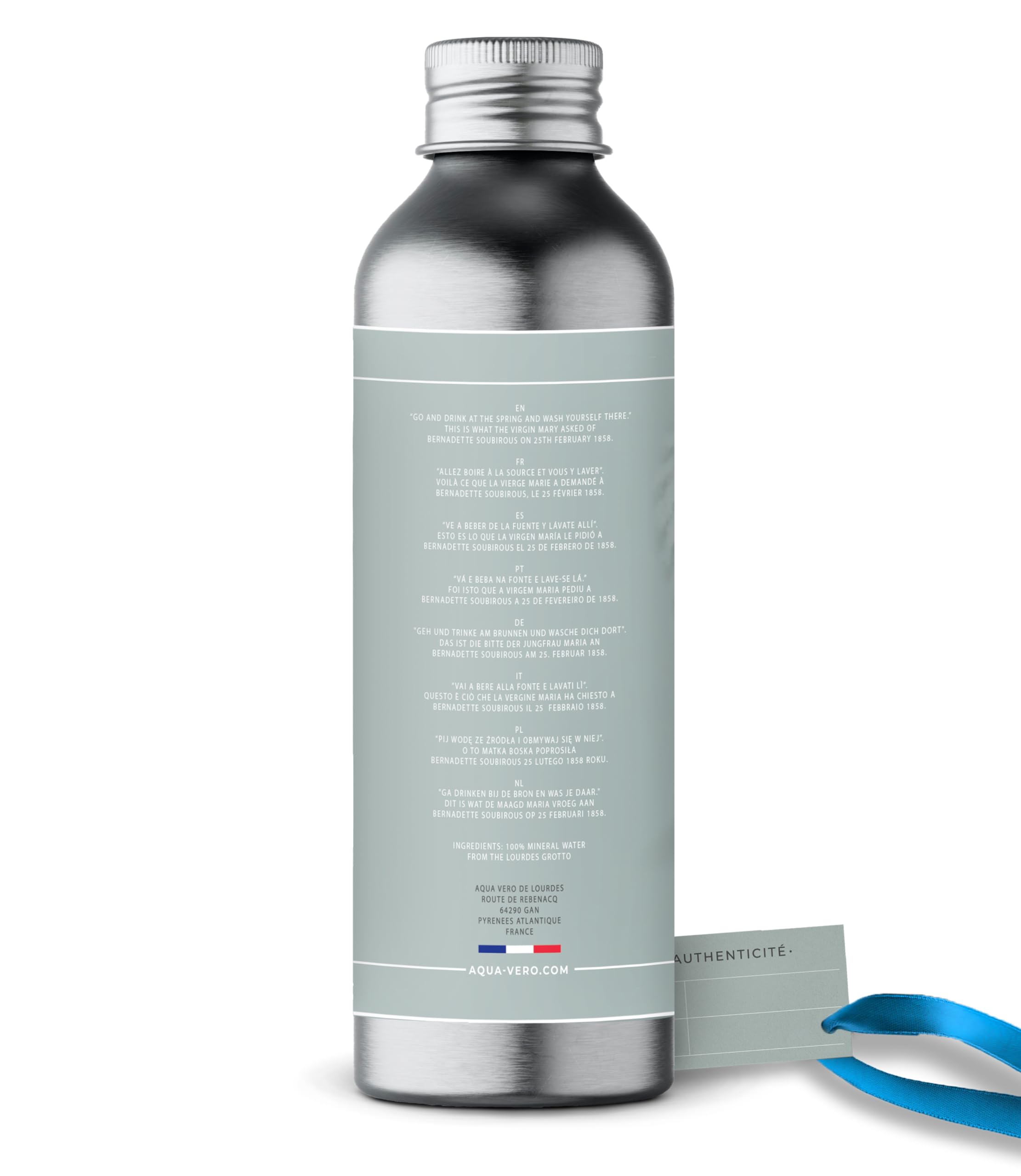 ¡FRESCA! El agua Sagrada de Lourdes directamente del Manantial en la Gruta de Lourdes. 150 ml.