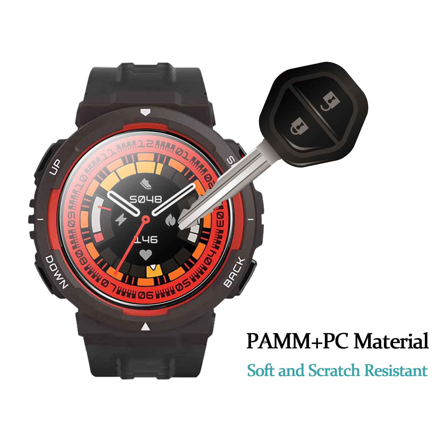 Funda Protectora Para Amazfit Active 2 44mm - 2 Unidades, Cristal Templado Antiarañazos