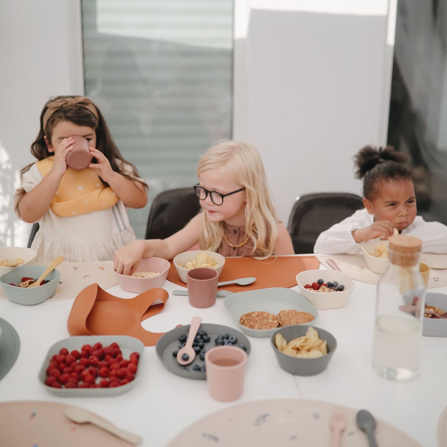 Cura Lavastoviglie Set 2 Ciotole Mushie Per Bambini - Senza BPA, Lavastoviglie E Microonde, Vaniglia Ciotole Riutilizzabili Senza BPA