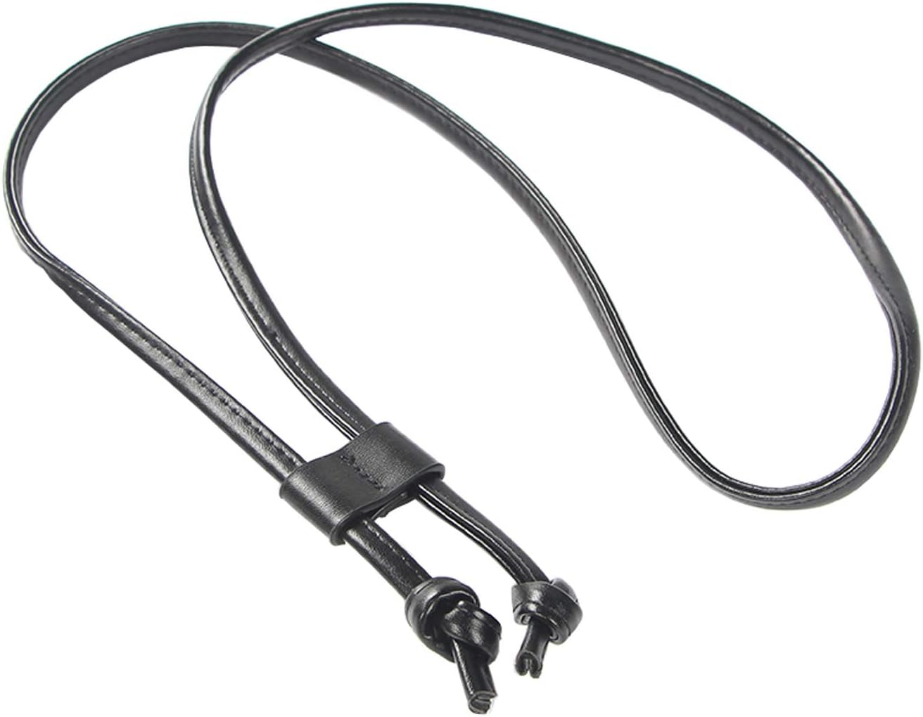 HinLot PU Leather Drawstring Pull String Purse Strap for Bucket Bag Shoulder Bags (Black)