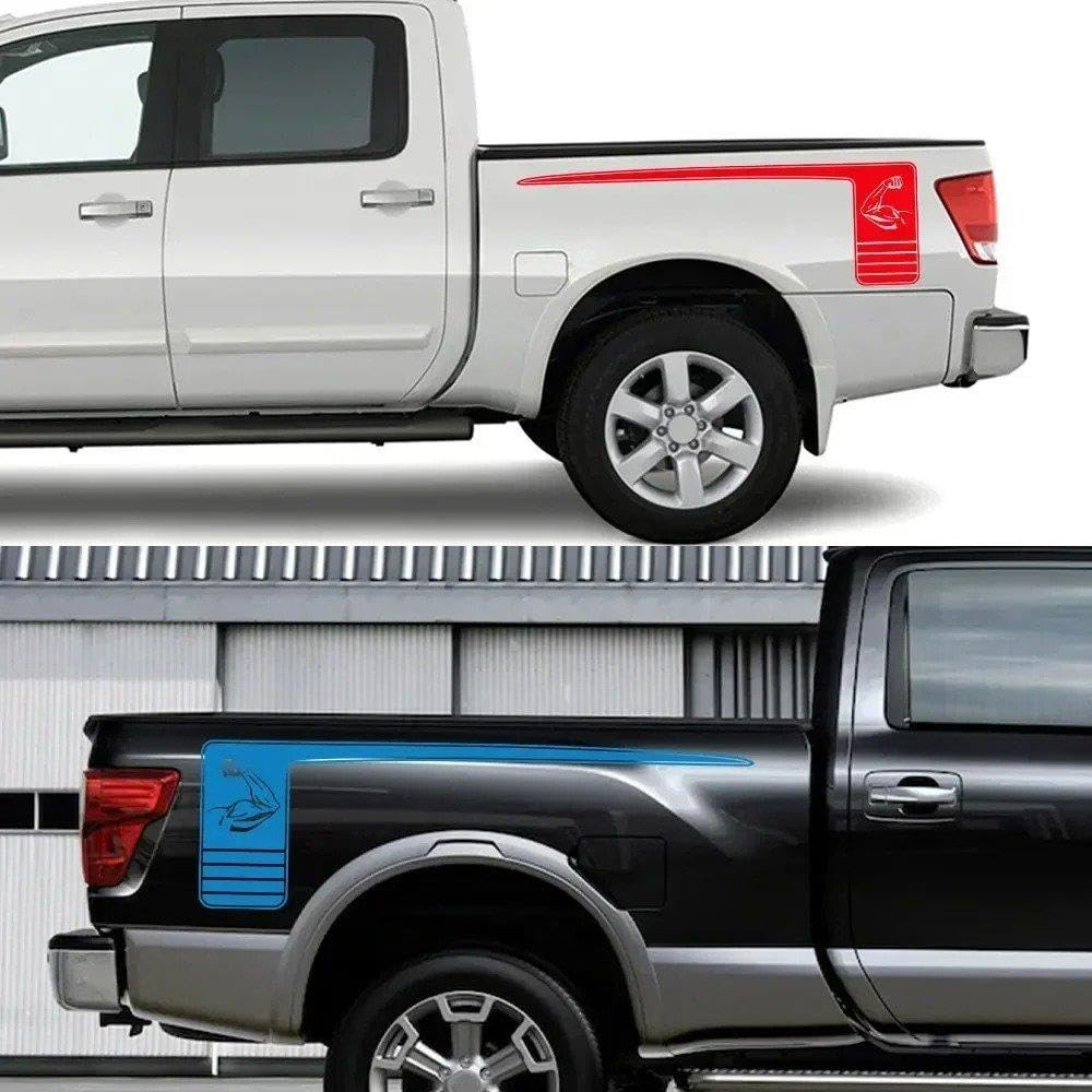 Auto-Außenzubehör, Auto-Aufkleber, Pickup, Heck, Kofferraum, Bettseite, Aufkleber, LKW-Grafik, Vinyl-Dekor Fahrzeugaufkleber(Orange)