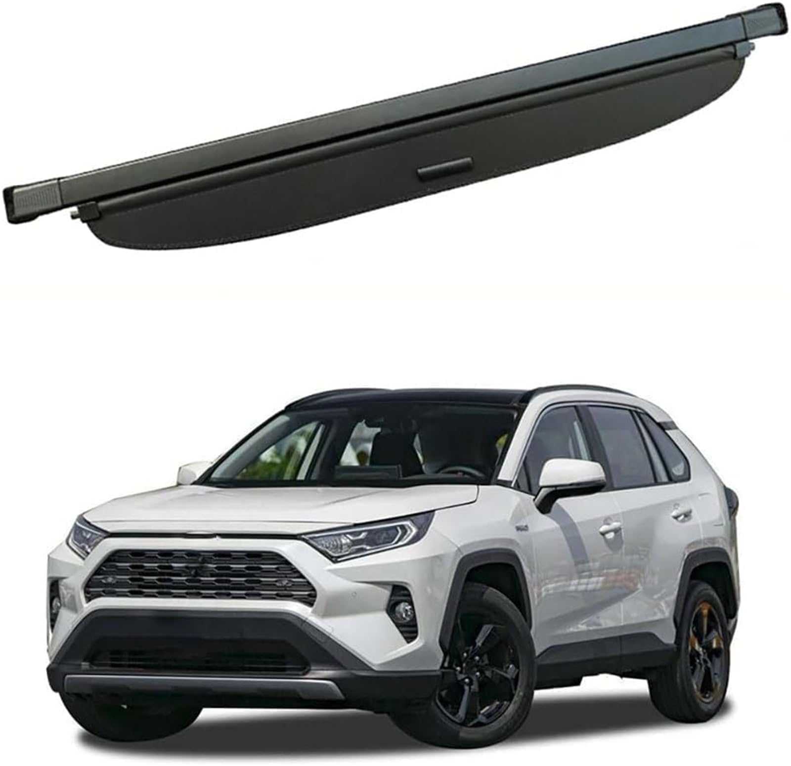 fhjwqronte Cargo Area Storage Rack Retractable Car Rear Trunk Parcel Shelf, for Toyota, for Rav4, for 2019-2022 Boot Cargo Cover Curtain Shield Privacy Panel Luggage Shade