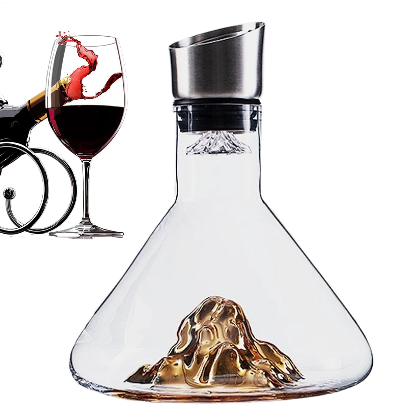 Iceberg Carafe À Décanter À Vin, 1500ml Aérateur De Vin, Cristallin Clear Avec Une Carafe De Vins, Aérateur De Vinss Transparent Avec FondIceberg, Carafes À Vins Élégante Avec Aérateurs