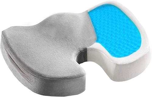 Cojín de asiento para silla de oficina, cojín de espuma viscoelástica para coxis, ciática, alivio del dolor de espalda baja