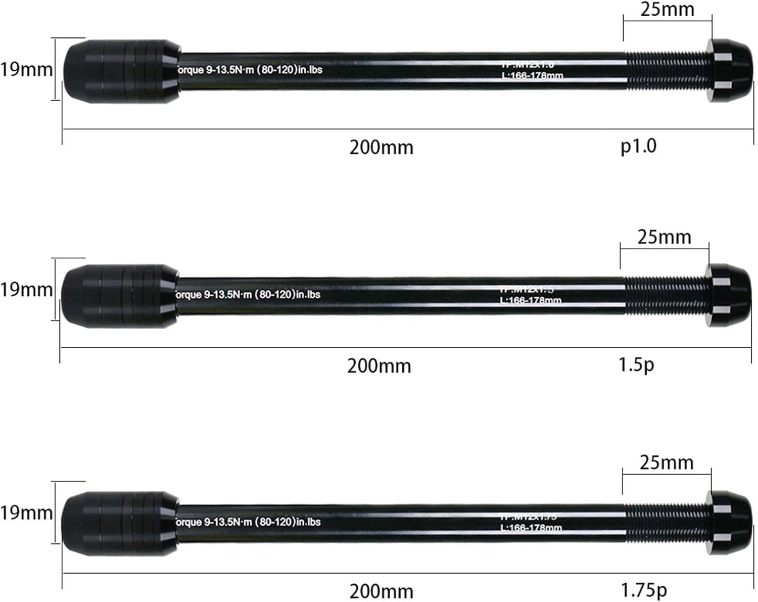 for Trainer Thru Axle, CNC Mountain Bike Rear Hub 12x142-148mm P1.5/P1.75/P1.0 Skewer for Indoor Cycling Activities (P1.5) compatibility with