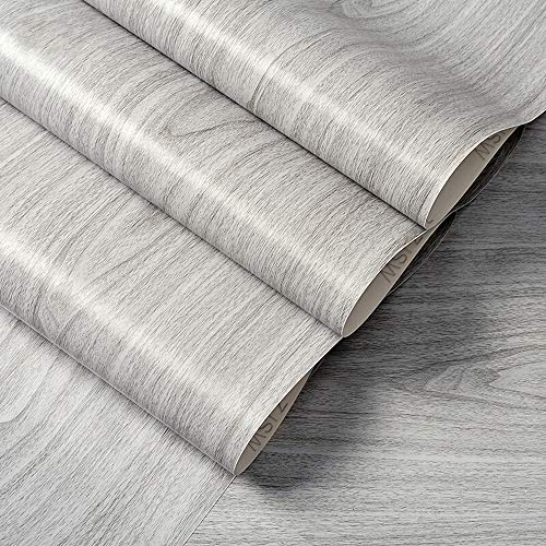 17.71 in X 32.8 Ft Self-Adhesive Removable Wood Wallpaper Peel and Stick Wallpaper Decorative Wall Covering Vintage Wood Panel Faux Distressed Wood Plank Wooden Grain Film Vinyl Decal Roll