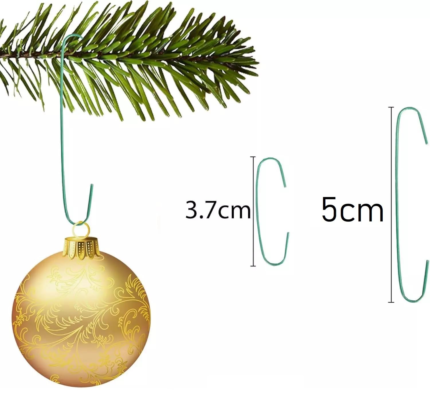 Lot de 300 crochets de suspension pour boules de Noël (taille assortie)