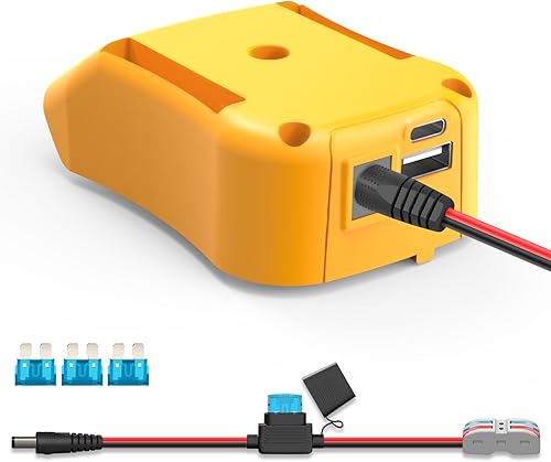 Adaptador de batería de ruedas eléctricas 2 en 1 y adaptador de cargador de teléfono USB para batería DeWalt de 20 V MAX, puertos USB de carga