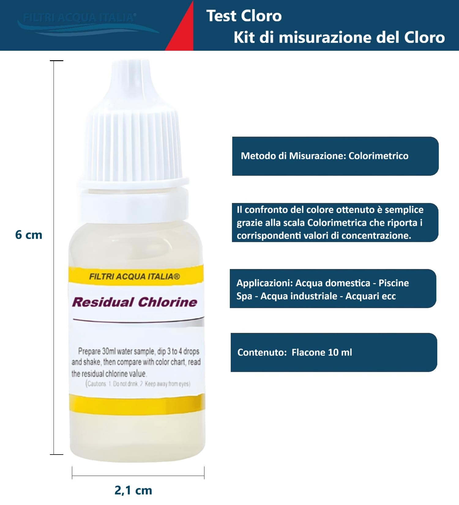 Kit Analisi Durezza Acqua Titrant per Misurare Calcare con Test PH e Test Cloro