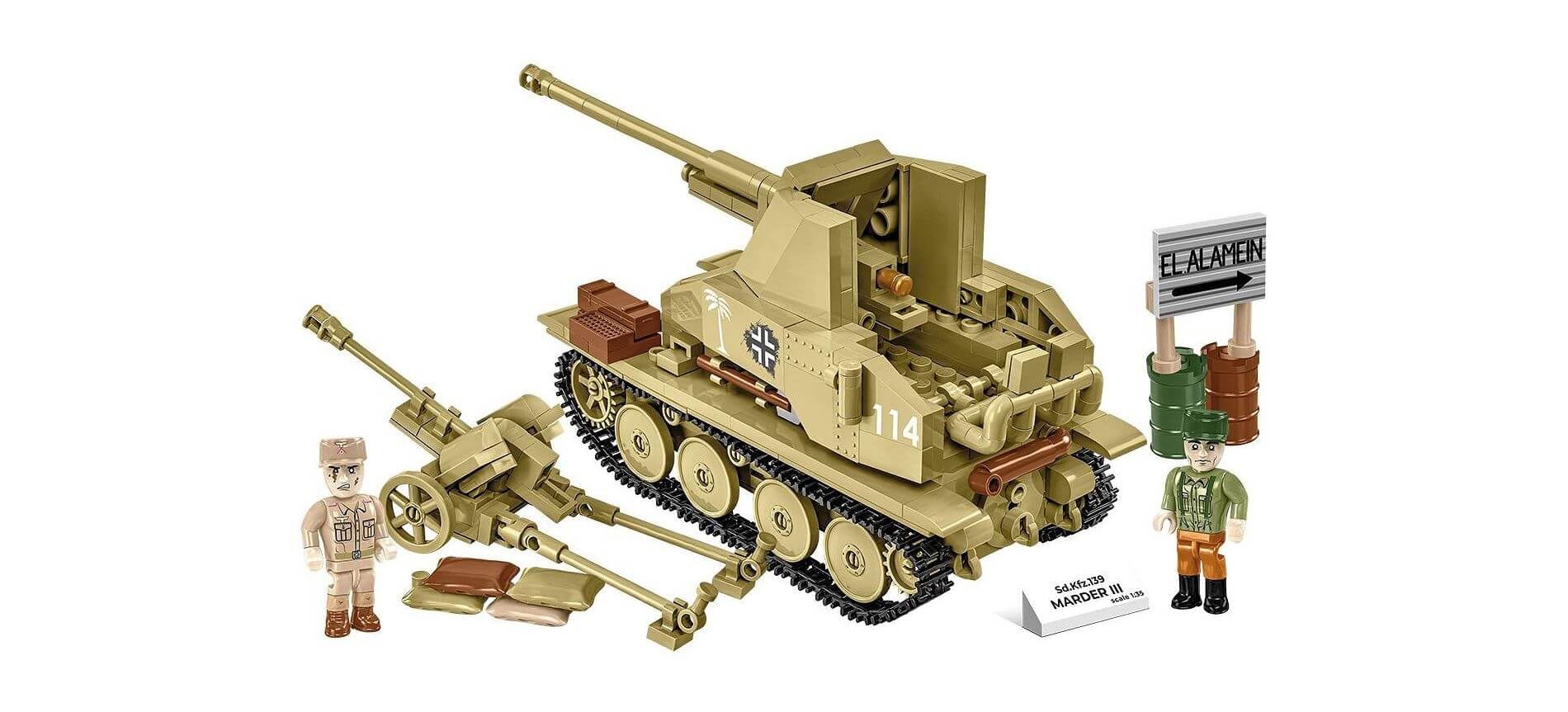 COBI Sd.Kfz.139 MARDER III, Beige, 18 centimeters x 7 centimeters x 9 centimeters - Image 4