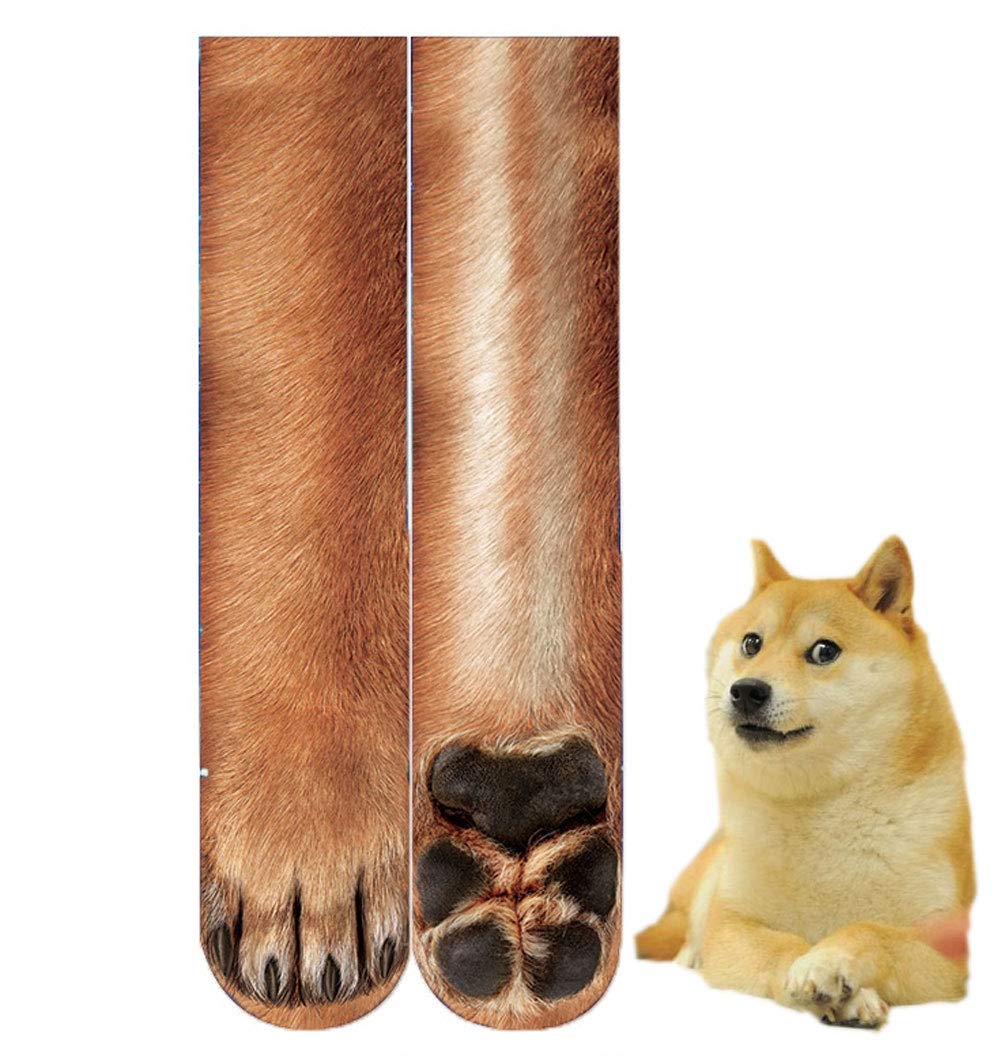 Creative Men Women Fun Socks 3D Print Animal Feet Pattern Novelty Socks Paw Crew Socks