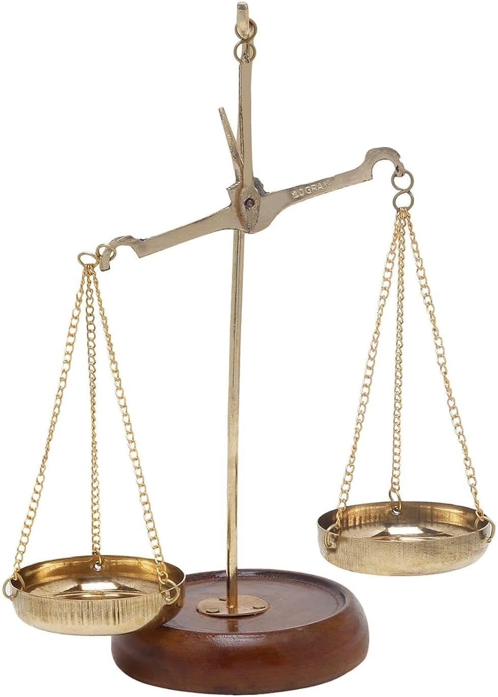 Metal 'Law/Justice for All' Old Traditional Machine/Tarazu Showpiece | Product Dimensions - 4.5x2.5x7 Inch, 200Gm, Golden