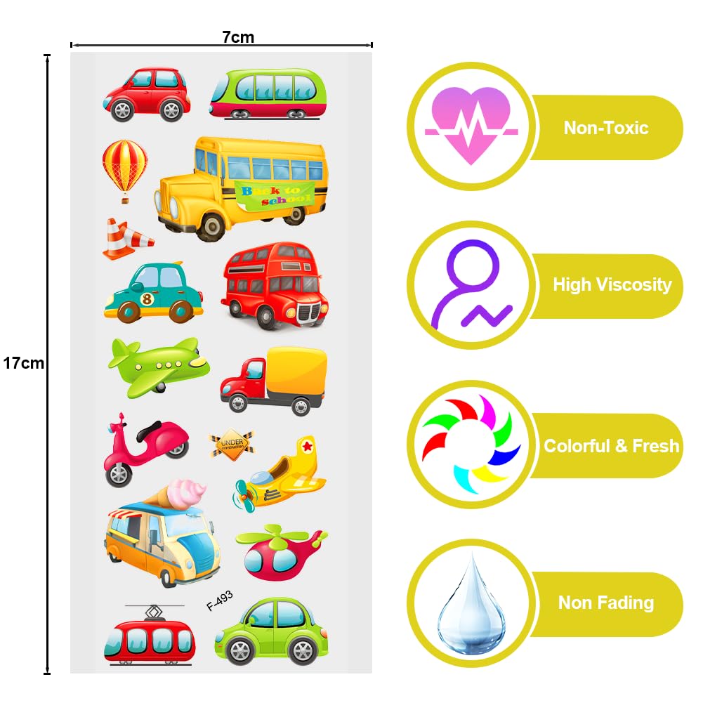 Vicloon Stickers for Children 3+ Years and Adults, Fun for Engineering Vehicles Waterproof, Aesthetic Stickers - Image 2