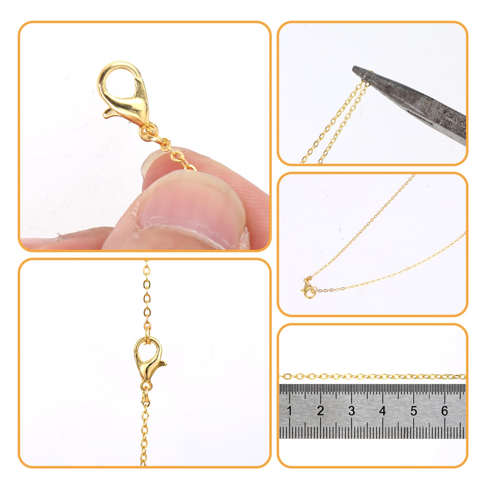 Schmuckbastel-Set Mit Goldketten 14m - 6 Rollen Inklusive Verschlüsse & Ringe